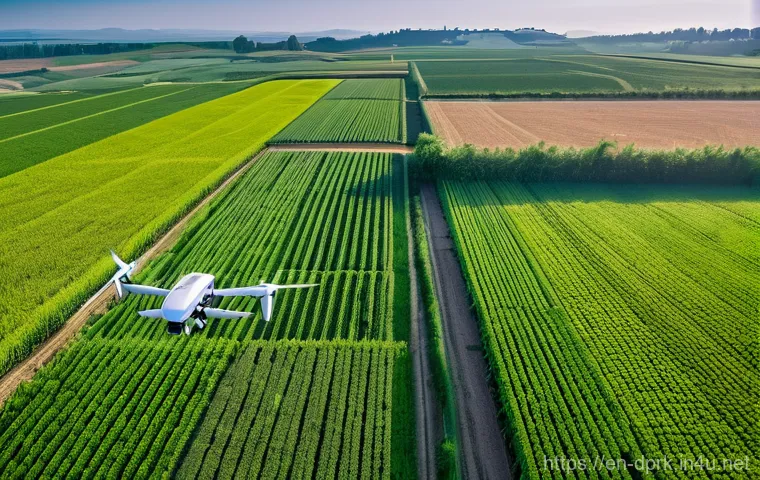 북한의 식물 연구 주요 연구 과제 - **Prompt 1: Automated Efficiency in Agriculture**
A high-resolution, realistic photograph taken ...