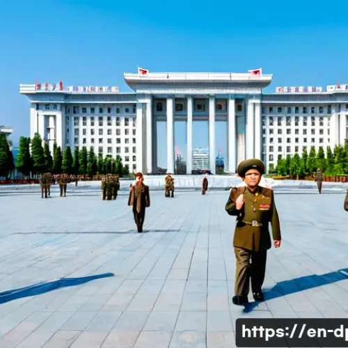 Home 33 북한의 관광객 외국인의 인식과 경험 - A carefully controlled tourist group walking through a clean, orderly city square in Pyongyang, Nort...