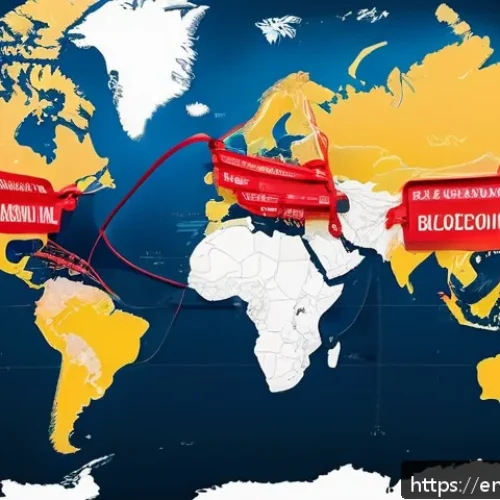 Home 30 북한의 국제 제재 유엔 결의와 영향 - A detailed illustration of a global financial network under heavy sanctions, showing a darkened, res...